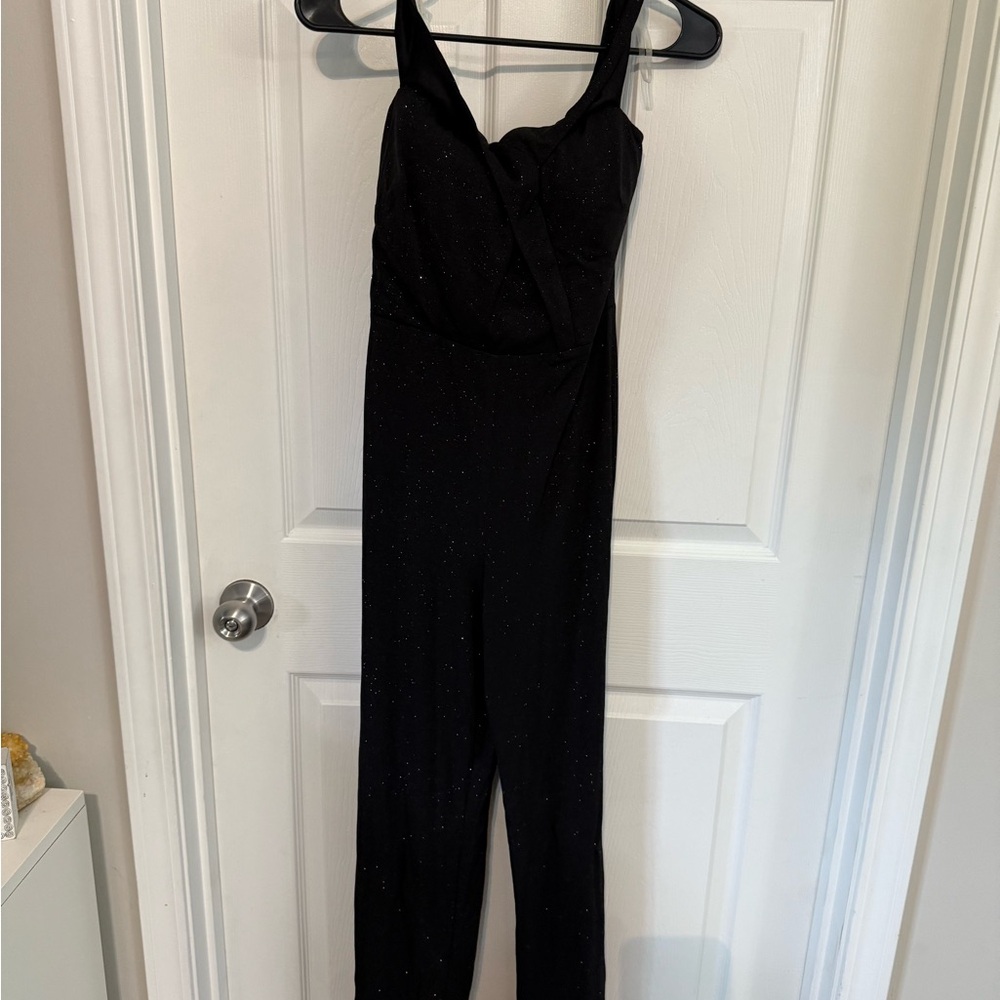 Crystal Doll Black Sleeveless Sparkly Jumpsuit